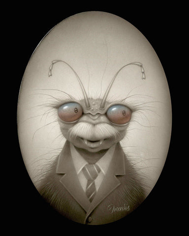 Travis Louie - 'Mr Bug' - acrylic and graphite on board