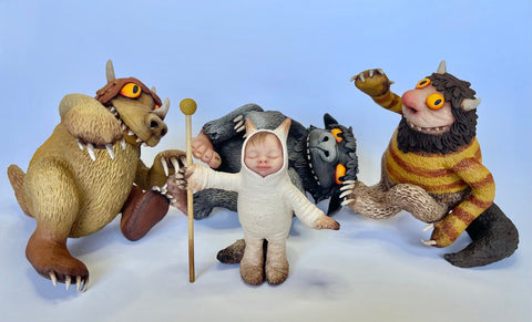 Wendy Olsen - 'When it’s wild out there … be still' - polymer clay & epoxy clay sculpture with acrylic paint