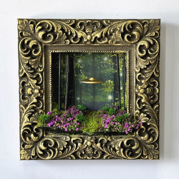 Caroline Dewison - 'Floral Dance #2' - PLA, medite, acrylic, epoxy clay, flock, wire, resin, acrylic mirror