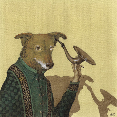 Giulia Ferla - 'The Deaf One' - ink and acrylic on paper