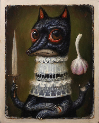 Jesús Aguado - 'Dog and Garlic' - acrylic on panel