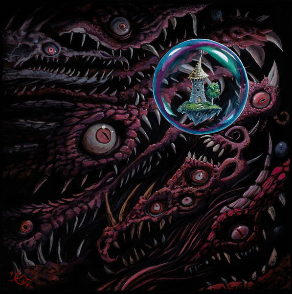 Joe Vaux - 'Wizard Ball' - acrylic on wood panel
