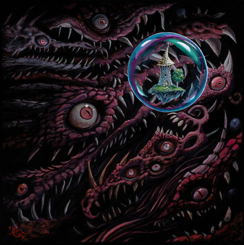 Joe Vaux - 'Wizard Ball' - acrylic on wood panel