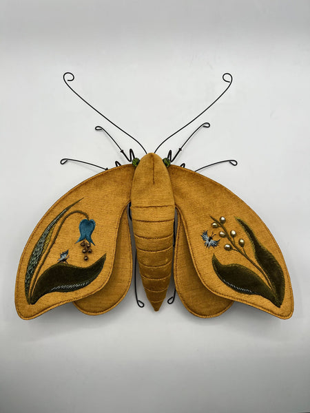 Larysa Bernhardt - 'Distant Melody at the Golden Hour' - textiles, pearls, mixed media