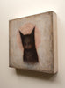 Paul Barnes - 'The Black Cat and the Blood Moon' - acrylic and plaster on cradled wood panel