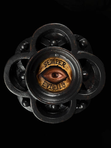 Sonia Vasquez - 'Semper Evigilo (Always Watching)' - oil and gold leaf on ACM