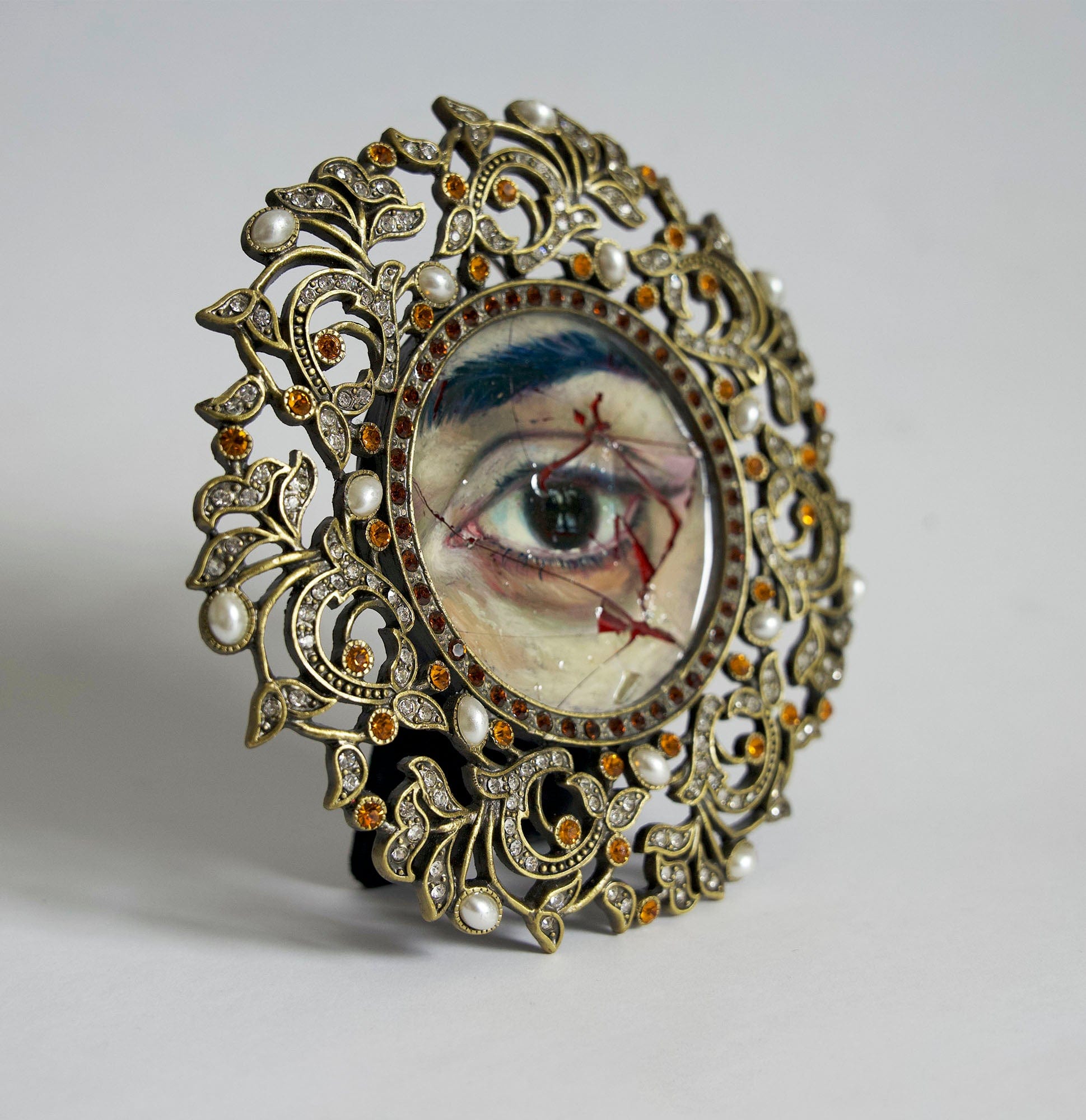 Tanya Gomelskaya 'Good Luck #42' oil on glass coated in resin