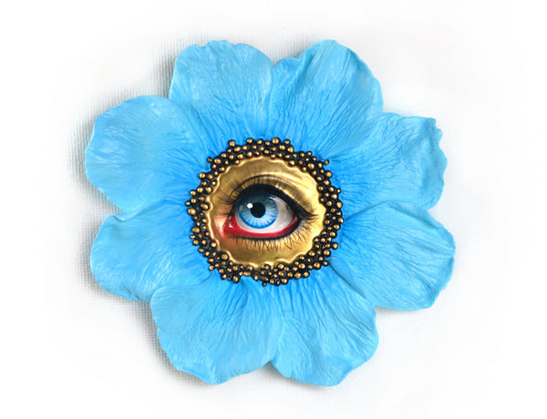 Xhanthi - 'Wallflower - Blue' - resin, metal & acrylics
