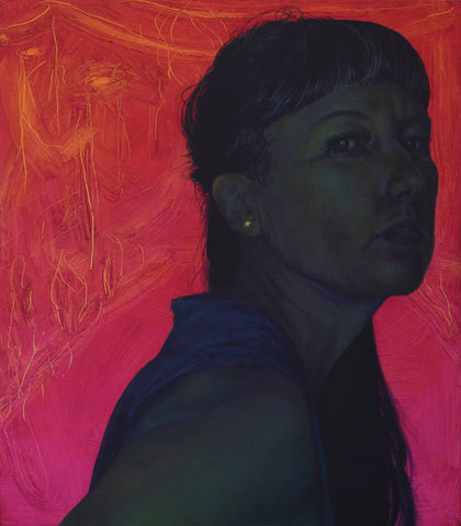 Belinda Wiltshire - "Crescent Moon, Summer" - oil on board