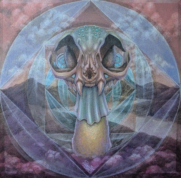 Bryan Itch - 'Deathcap' - acrylic on panel - 25.5 x 25.5cm (10"x10")