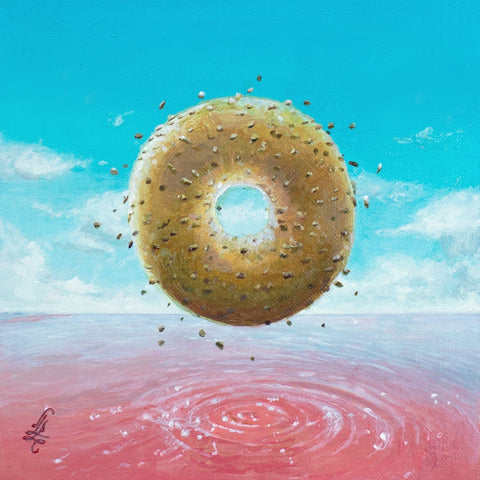 David Lee Pereira - "Everything Bagel" - acrylic on wood panel