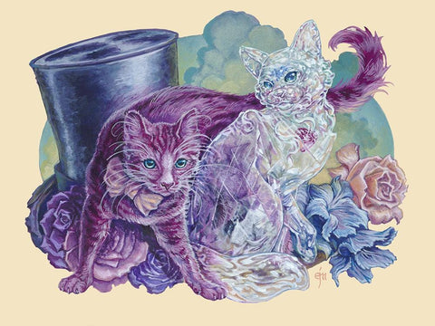Erich J. Moffitt - "The Curious Kittens of OZ" - acrylic on panel - 30.5 x 22.9cm (12"x9")