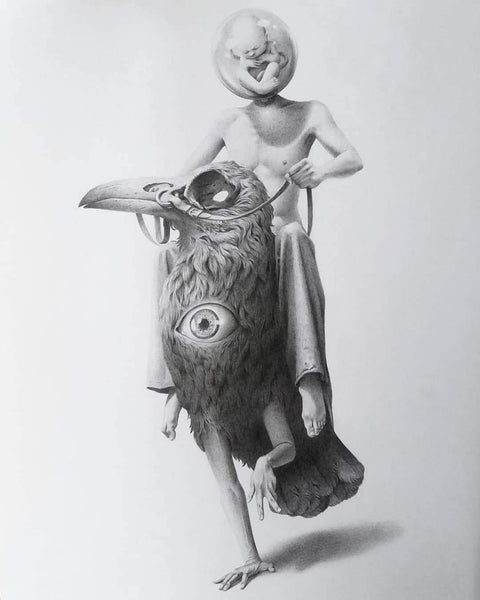 Garis Edelweiss - "Penuggang Mati" - pencil on paper - 29.7 x 42cm (11.6"x16.5")