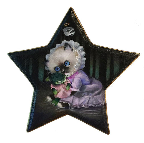 Jel Ena - ”I'll Cry You a River" - acrylic on wood panel - 17.8 x 17.8cm (7”x7”)