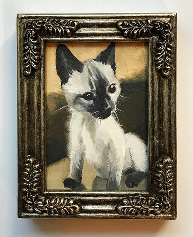 Jel Ena - "Sally" - oil on fabriano paper - 7.6 x 7.62cm (2.5"x3.5")