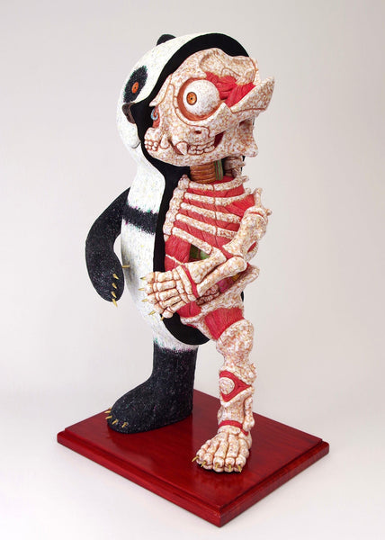 Masao Kinoshita - "Half Bone Panda" - acrylic paint on terracotta