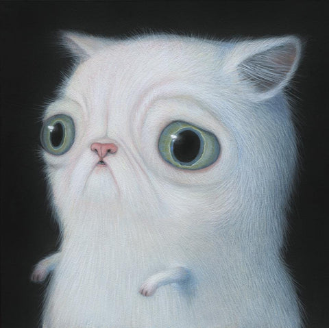 Renee French - “Saturn Coloured Cat" - acrylic on board - 15.2 x 15.2cm (6”x6”)