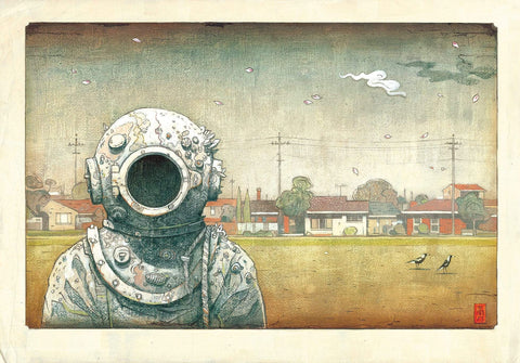 Shaun Tan print - The Visitor