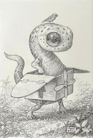 Thomas Ascott - "Flaps Extended" - graphite on paper