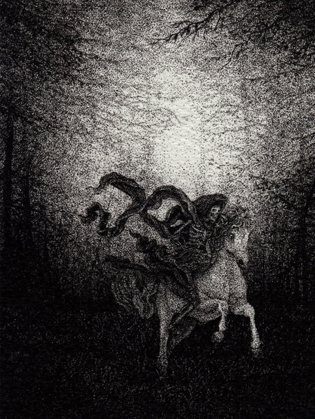 Annita Maslov - "Death on Pale Horse" - pen and ink on 300gsm cotton paper