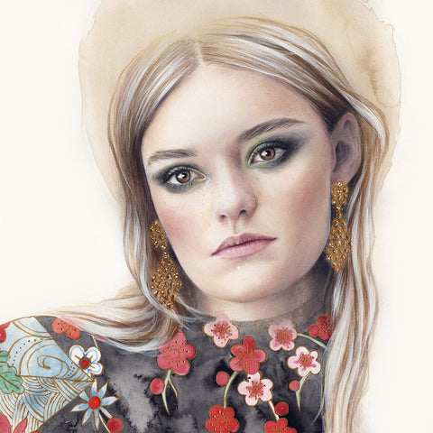 Bec Winnel - “Everlasting Dimensions” - pencil, acrylic and watercolour on paper - 25.4 x 25.4cm (10”x10”)