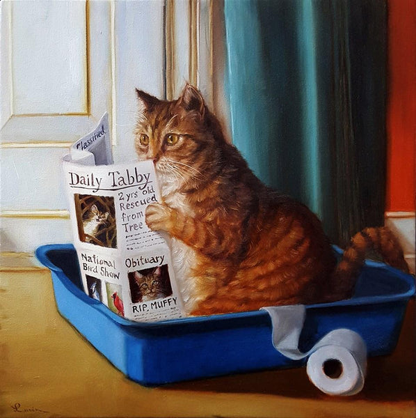 Lucia Heffernan - "Cat on a Throne" - oil on board - 40.6 x 40.6cm (16”x16”)