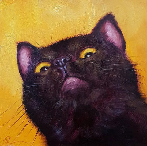 Lucia Heffernan - "No More Tuna" - oil on board - 15.2 x 15.2cm (6”x6”)