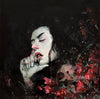 Steve Cross - 'Sleepless' - acrylic on board - 21 x 21 cm (8"x8")